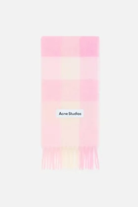 Mohair checked scarf