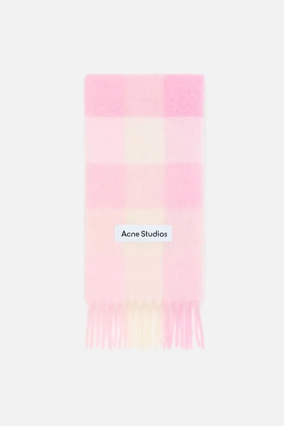 Mohair checked scarf