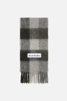 Mohair checked scarf
