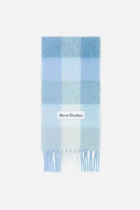 Mohair checked scarf
