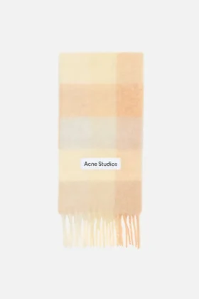 Mohair checked scarf