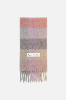 Mohair checked scarf