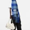 Mohair checked scarf