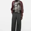 Mohair checked scarf
