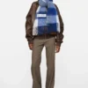Mohair checked scarf