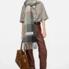 Mohair checked scarf