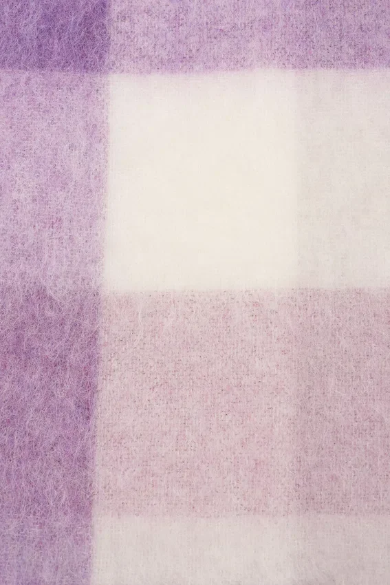 Mohair checked scarf