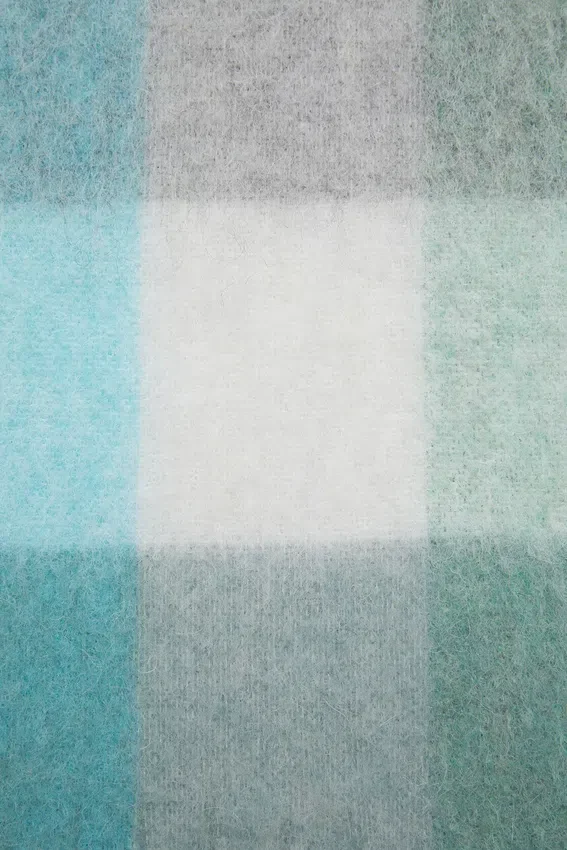 Mohair checked scarf
