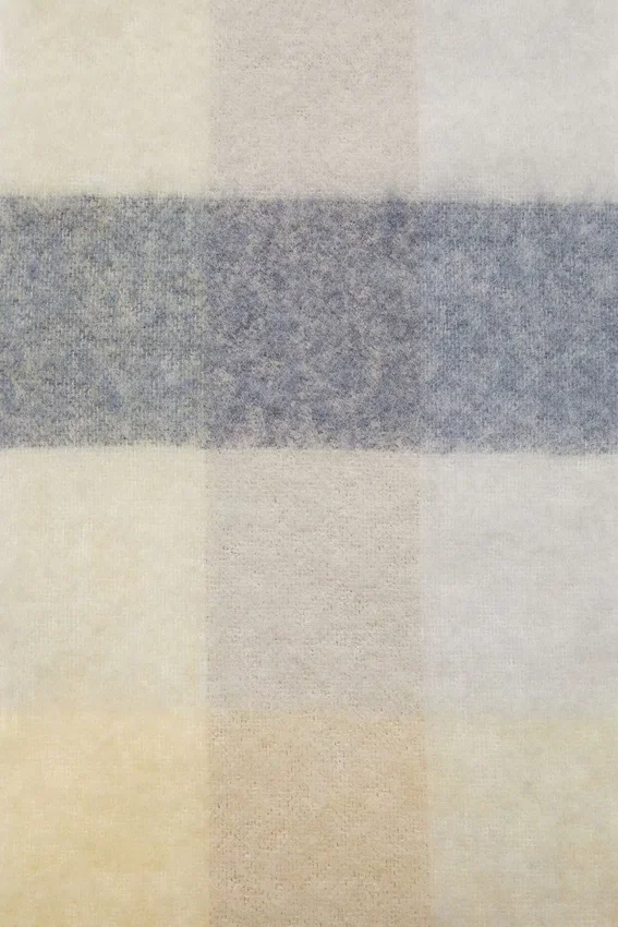 Mohair checked scarf