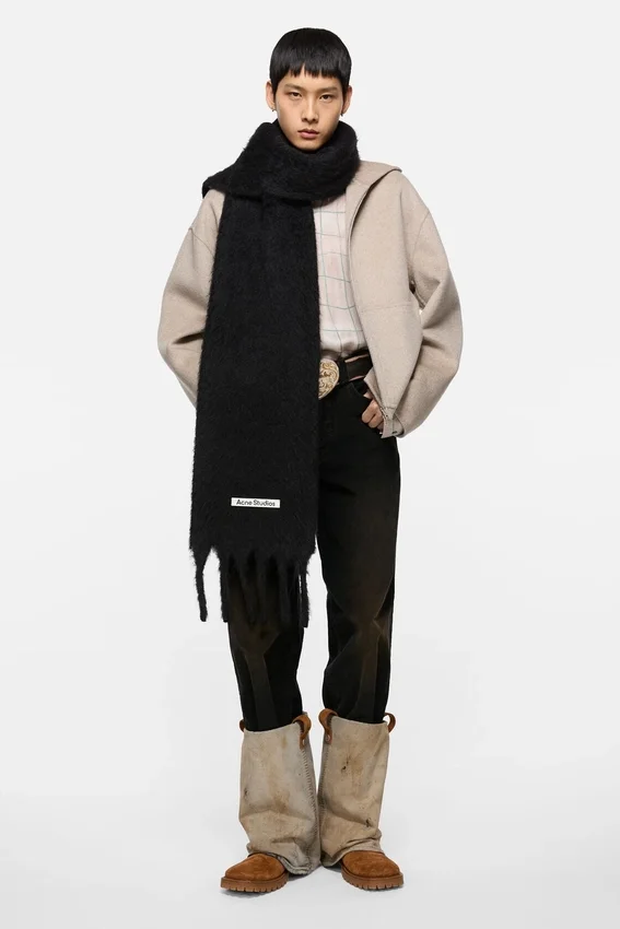 Mohair logo scarf