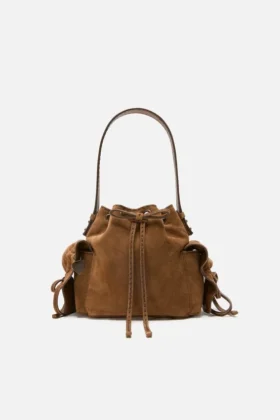 Multipocket mini bucket bag