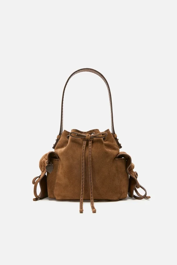 Multipocket mini bucket bag