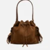 Multipocket Suede Bucket Bag
