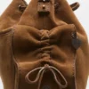 Multipocket Suede Bucket Bag