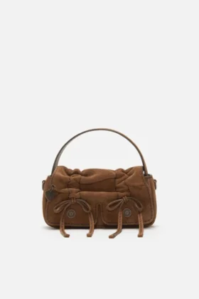 Multipocket suede micro bag