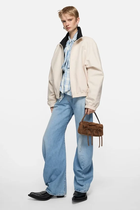 Multipocket suede micro bag