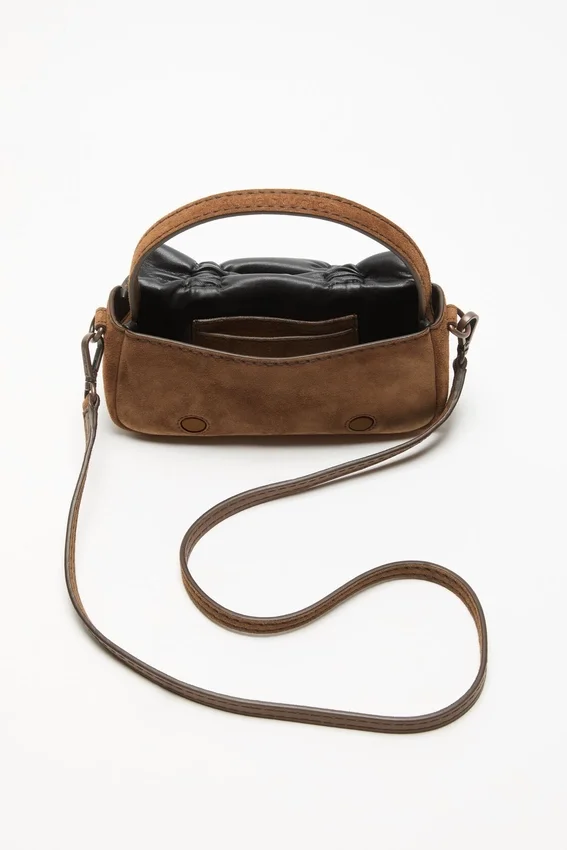 Multipocket suede micro bag