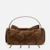 Multipocket suede shoulder bag