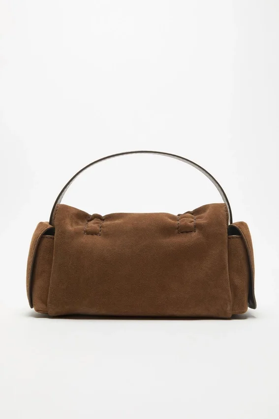 Multipocket suede shoulder bag