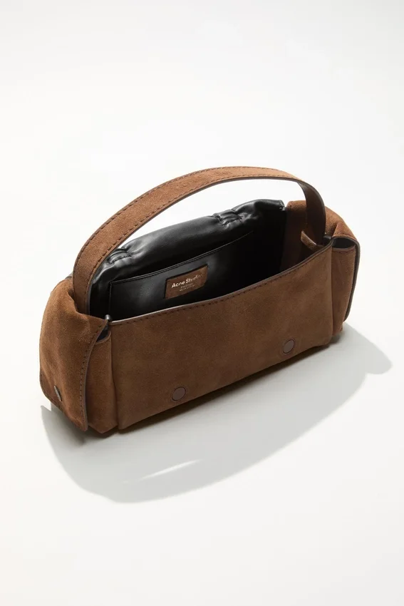 Multipocket suede shoulder bag