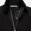 Nylon jacket with shearling collar