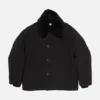 Nylon jacket with shearling collar