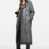 Ombré leather trench coat