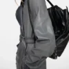 Ombré leather trench coat