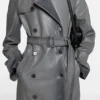 Ombré leather trench coat