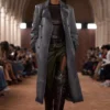 Ombré leather trench coat