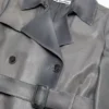 Ombré leather trench coat