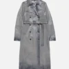 Ombré leather trench coat