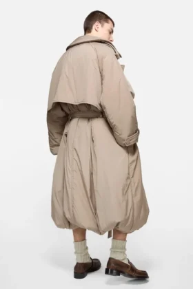 Padded trench coat