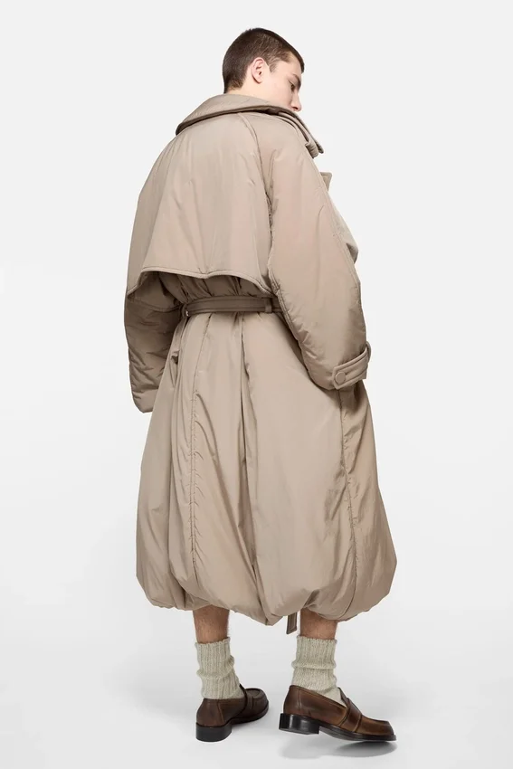 Padded trench coat