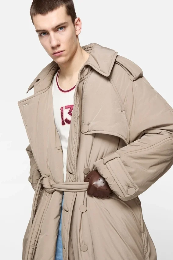Padded trench coat