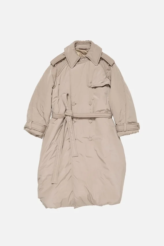 Padded trench coat