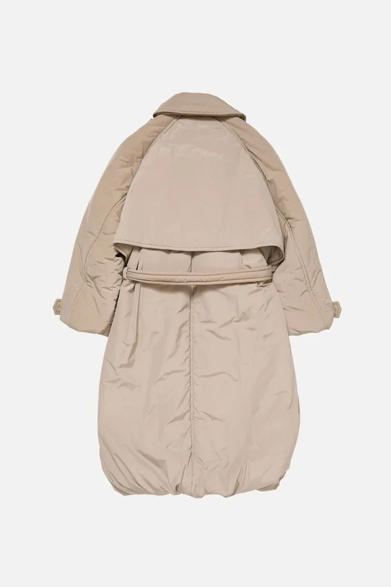 Padded trench coat