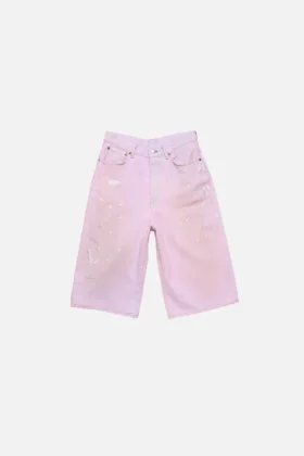 Pink denim shorts