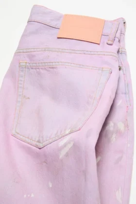 Pink denim shorts
