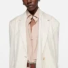 Pinstripe blazer with scarf