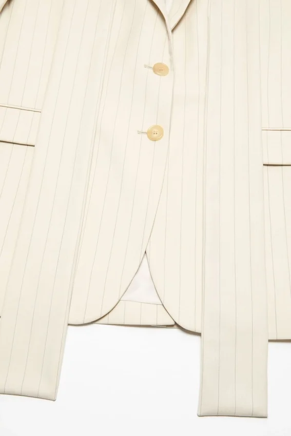 Pinstripe blazer with scarf