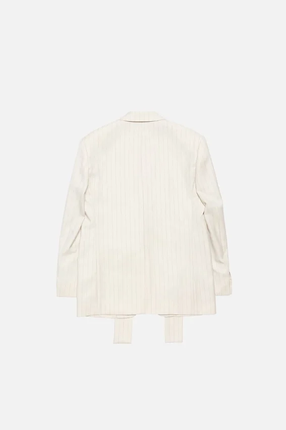 Pinstripe blazer with scarf