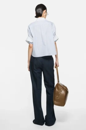 Pinstripe button-up shirt