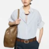 Pinstripe button-up shirt
