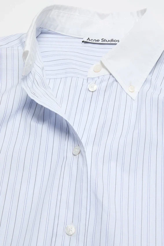 Pinstripe button-up shirt