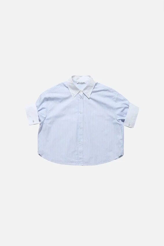 Pinstripe button-up shirt
