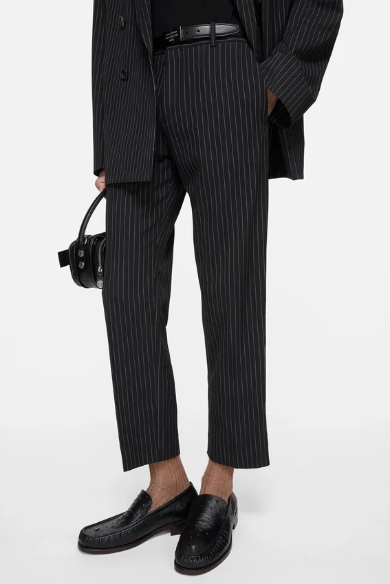 Pinstripe suit trousers