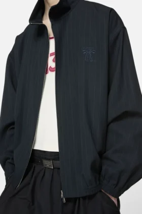 Pinstripe zip jacket
