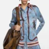 Pleated button-up