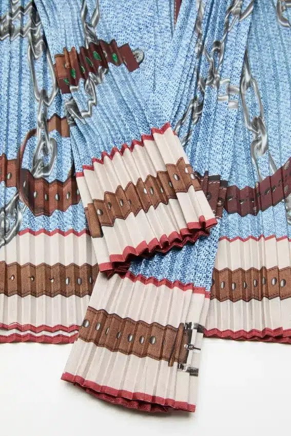 Pleated button-up